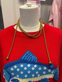 Golden Lariat Wrap Necklace