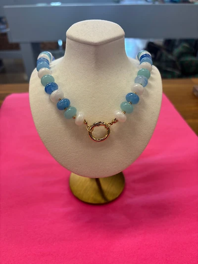 Blue Stone Charm Necklace