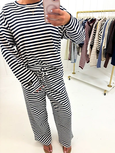 Navy Stripe Pants Lulu Mac