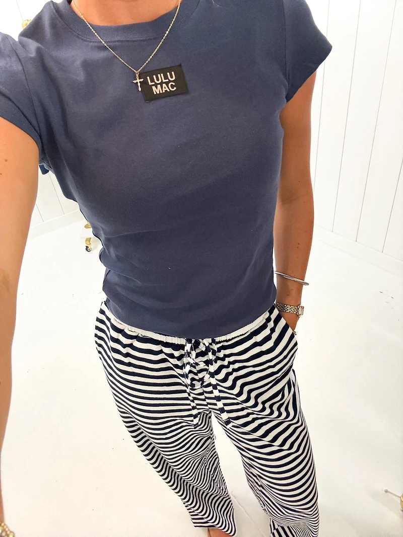 Navy Baby Doll Top Lulu Mac