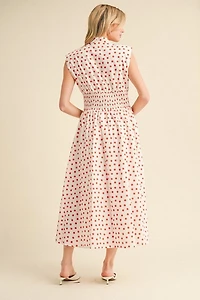 Red & White Polkadot Maxi Dress