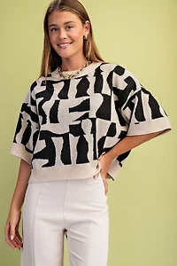 Black & White Printed Sweater