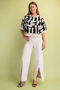 Black & White Printed Sweater