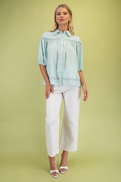 Button Down Blouse Top