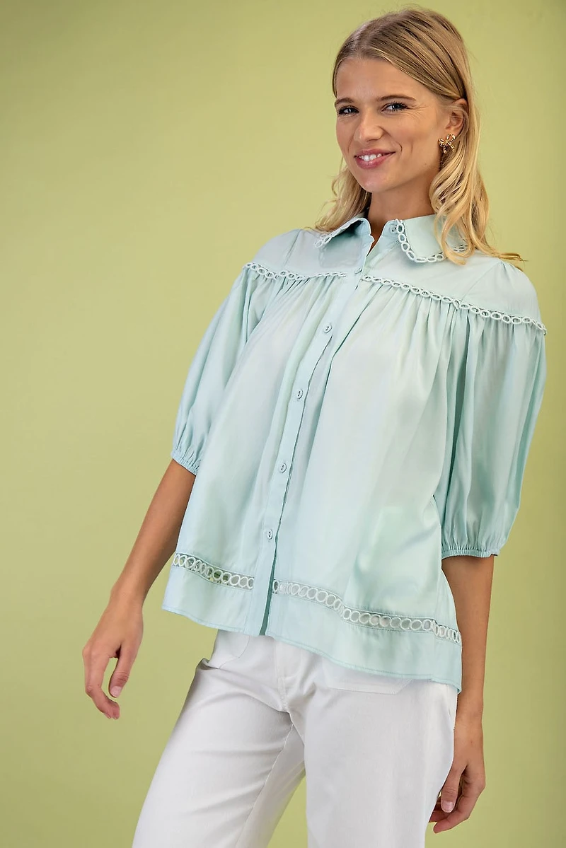 Button Down Blouse Top