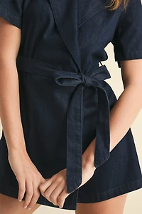 Short Sleeve Denim Romper