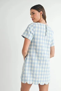 Blue Plaid Mini Dress