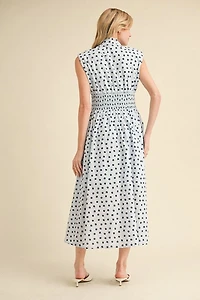 Navy & Blue Polkadot Maxi Dress