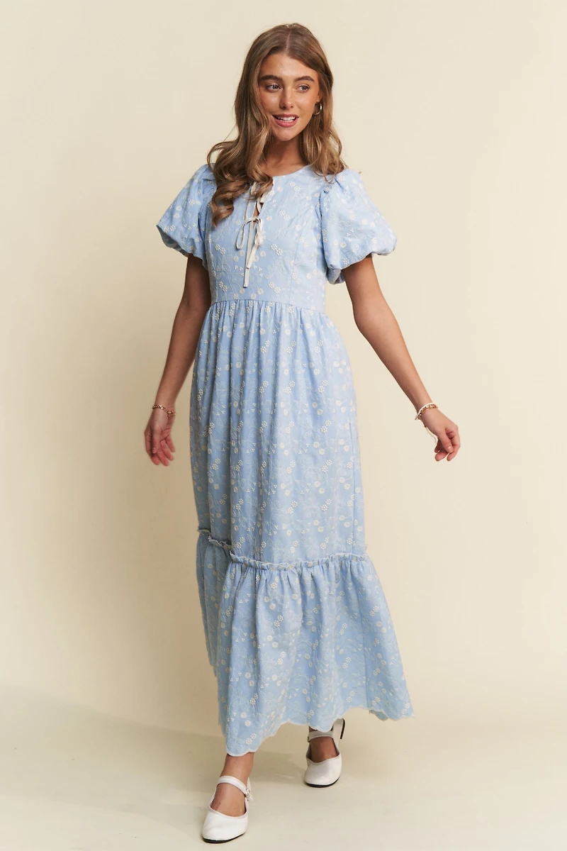 Blue Floral Maxi Dress