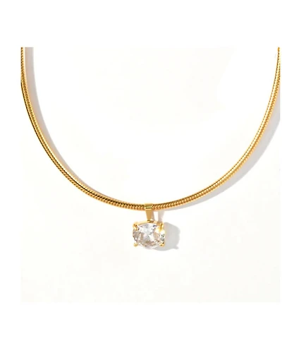 Gold Solitaire Pendant Choker