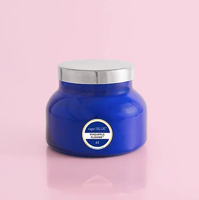 Pineapple Flower Blue Signature Jar 19 OZ