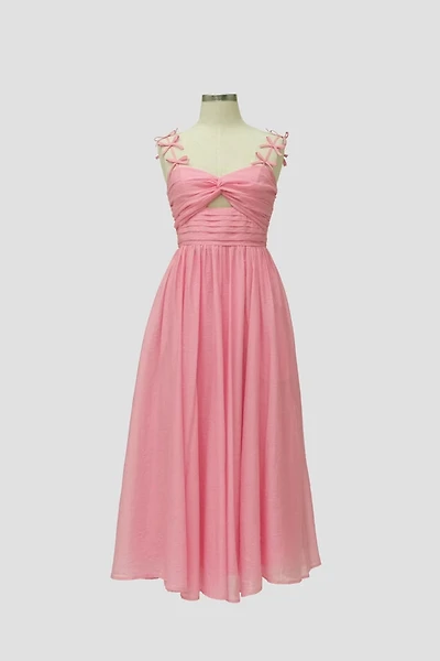 Pink Strap Bow Dress