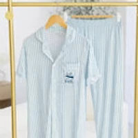Blue Striped Faith Pajama Set