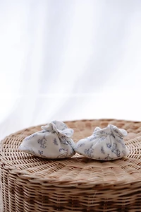 Blue Booties Toile De Jouy