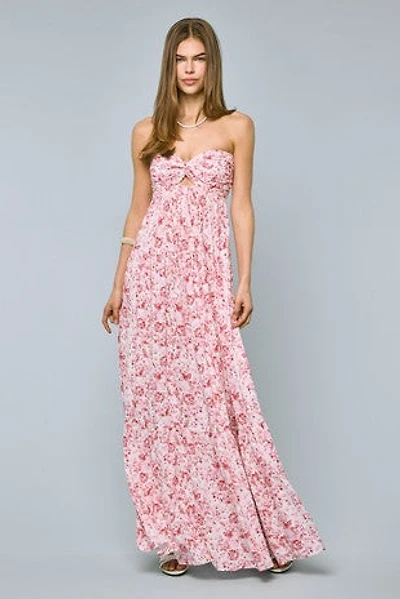 Red Watercolor Floral Maxi Dress