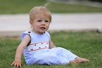 4th of july Star Embroidery Smock Boys Romper
