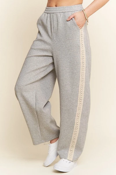 Grey Crochet Barrel Sweatpants