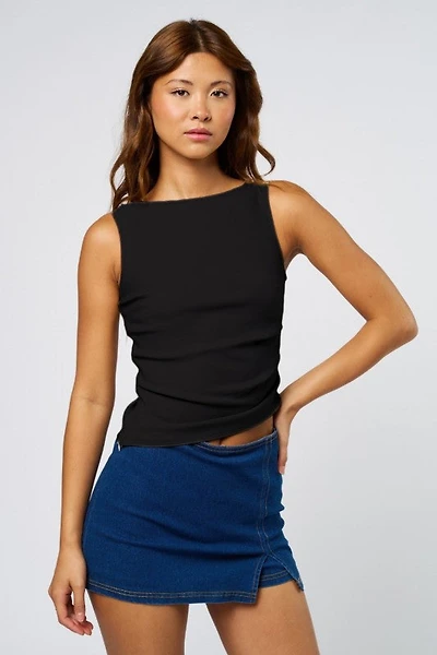 Black Asymmetrical Tank Top