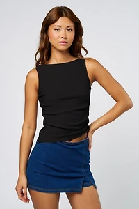 Black Asymmetrical Tank Top