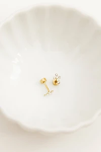Stud Earrings Clara Cross Gold Sparkle