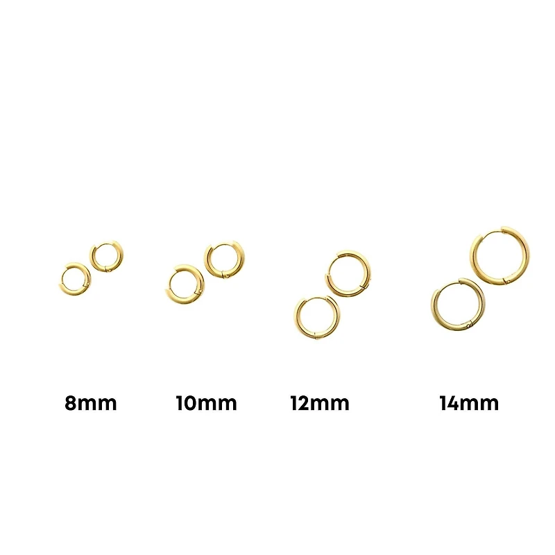 Huggie Earrings  Scarlett Hoop Gold 14mm