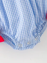 Baby Girl Baseball Smocked Romper