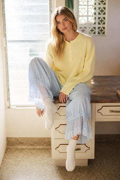 Yellow Drop Shoulder Pullover
