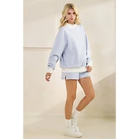 Blue Striped Mockneck