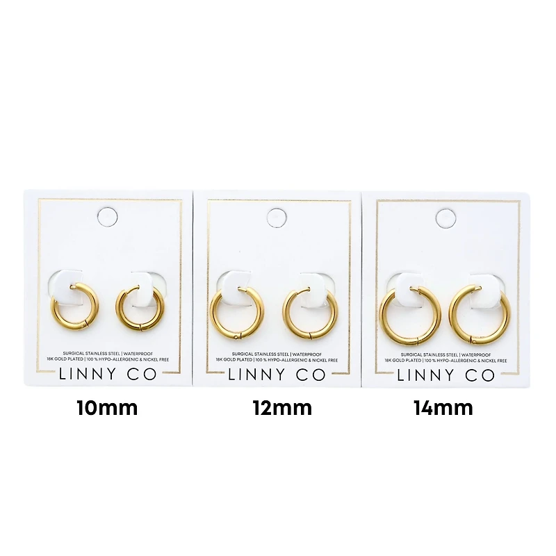 Huggie Earrings  Scarlett Hoop Gold 14mm