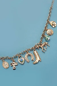 CHARM BRACELET - WESTERN BOOT CROSS PORCELAIN | 80B1345