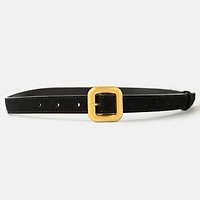 Gold Hardware Buckle Leather Belt