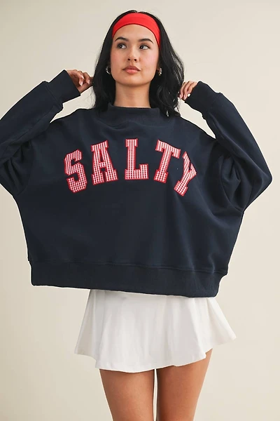 Navy "Salty" Mock Neck