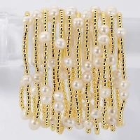 3mm Stretch Bead Bracelets with Large Pearl Accents