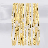 2mm Stretch Bracelet with Delicate Pearl Between 3mm Beads