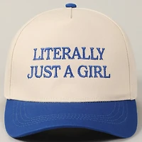 Literally Just A Girl Embroidery Two Tone Trucker Hat: FUCHSIA / ONE SIZE