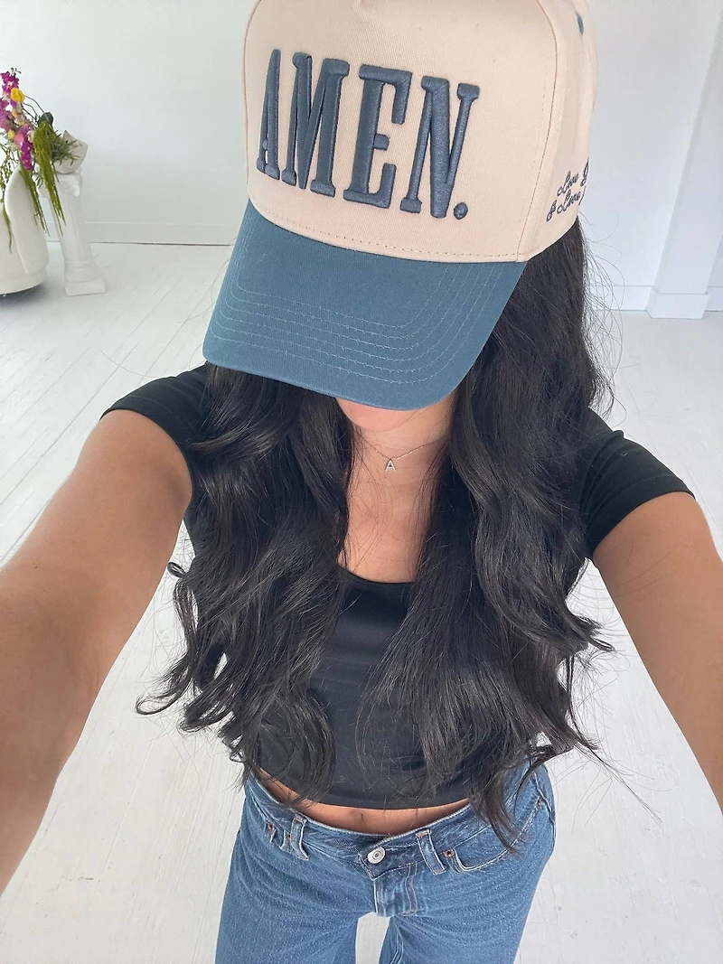 Slate Blue AMEN. Trucker Hat