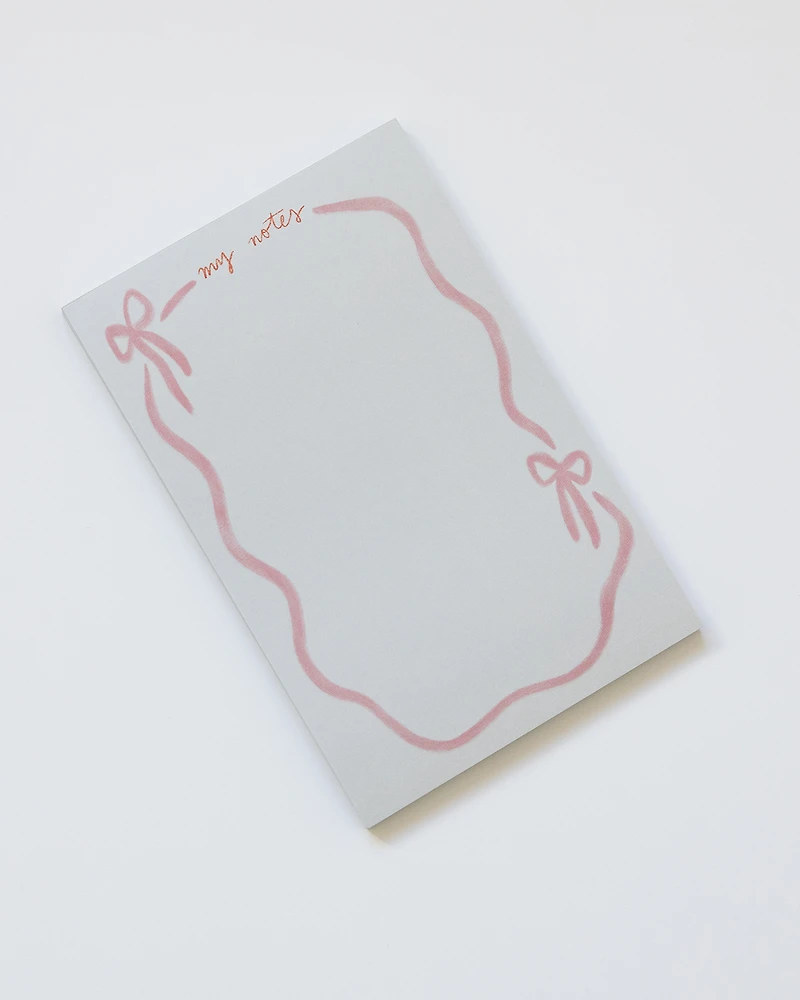Pink Ribbon Bow Notepad