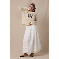 Cream Fish Trio Open Knit Sweater