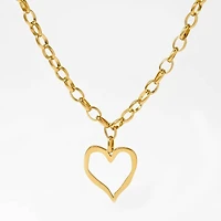 Gold 18K Stainless Steel Heart Necklace