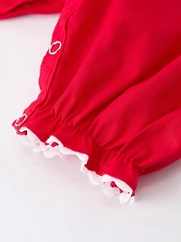 Red Nativity Baby Romper