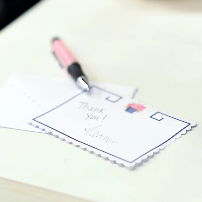 Turquoise Leaf Scallop Note Cards