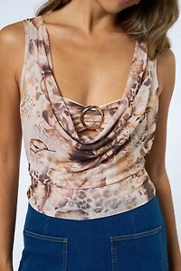 Ring Detailed Cowl Top