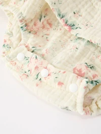 Muslin Summer Floral Smocked Romper & Hat