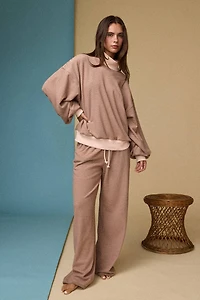 Pink & Brown Mockneck Stripe Set