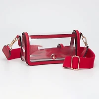 Red Clear Rectangle Crossbody Bag