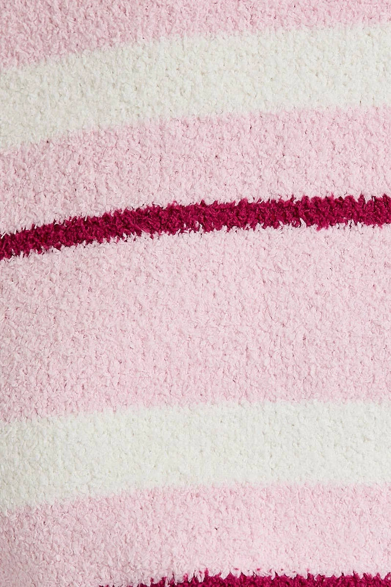 Pink & Cream Stripe Sweater Pants Set