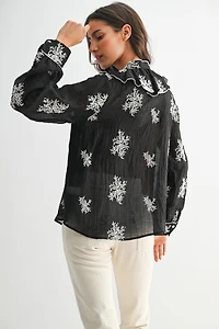 Black Embroidered Blouse