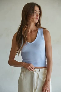 Lavender Seamless Ribbed V-Neck Tank