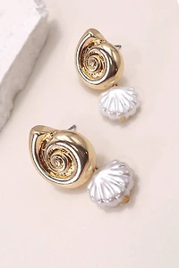 CONCH SEASHELL DROP EARRINGS