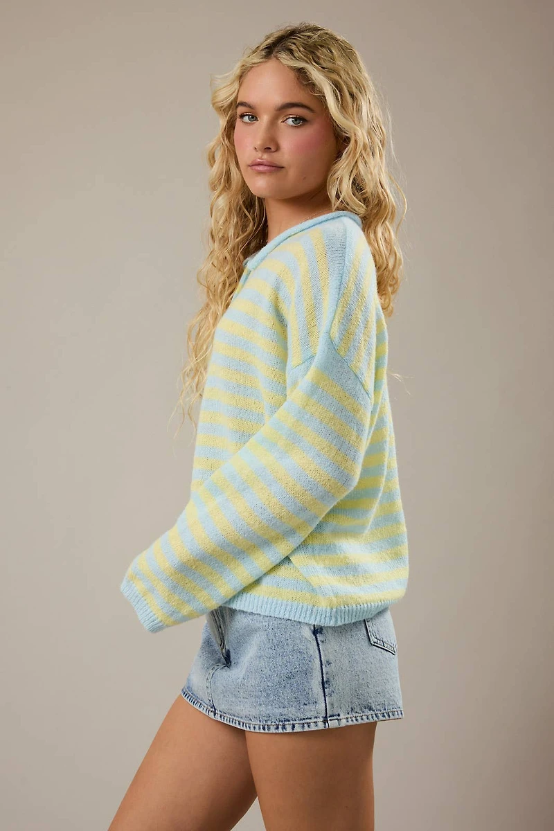 Yellow & Blue Striped Sweater